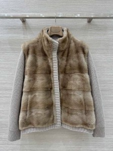 Бомбер с мехом норки Loro Piana