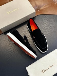 Мужские замшевые лоферы Santoni