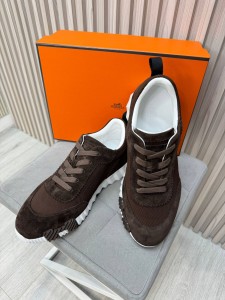 Мужские кроссовки Hermes шоколадные