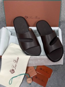 МУЖСКИЕ ШЛЕПАНЦЫ LORO PIANA  ШОКОЛАДНЫЕ