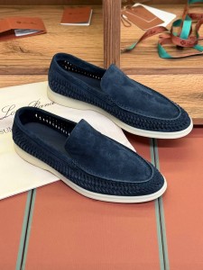 МУЖСКИЕ ЛЕТНИЕ ЛОФЕРЫ LORO PIANA СИНИЕ
