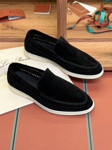 МУЖСКИЕ ЛЕТНИЕ ЛОФЕРЫ LORO PIANA ЧЕРНЫЕ