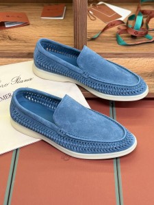 МУЖСКИЕ ЛЕТНИЕ ЛОФЕРЫ LORO PIANA ГОЛУБЫЕ