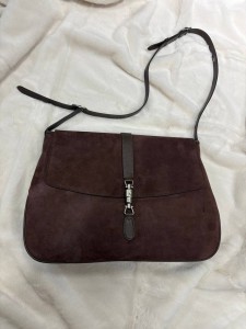 ЖЕНСКАЯ ЗАМШЕВАЯ СУМКА GUCCI ШОКОЛАДНАЯ