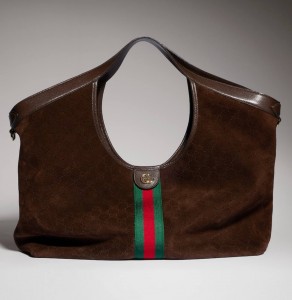 ЖЕНСКАЯ ШОКОЛАДНАЯ ЗАМШЕВАЯ СУМКА GUCCI