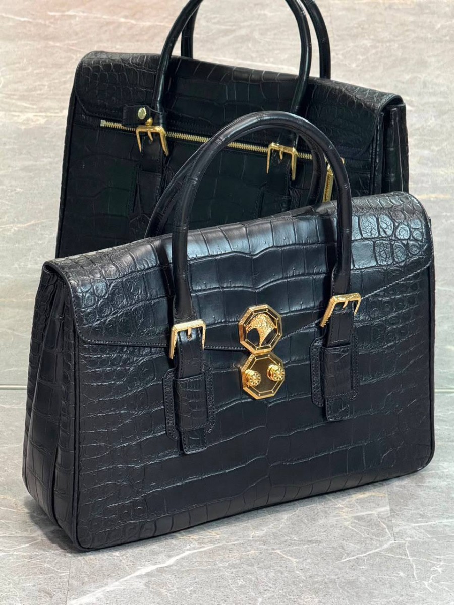 МУЖСКОЙ КРОКОДИЛОВЫЙ ПОРТФЕЛЬ STEFANO RICCI ЧЕРНЫЙ МУЖСКОЙ КРОКОДИЛОВЫЙ ПОРТФЕЛЬ STEFANO RICCI ЧЕРНЫЙ