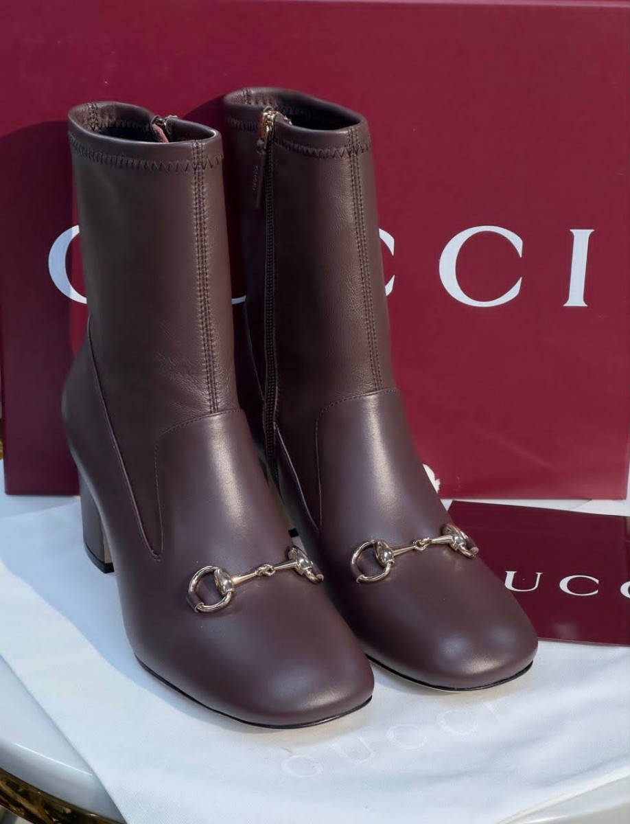 ЖЕНСКИЕ КОЖАНЫЕ БОТИЛЬОНЫ GUCCI ШОКОЛАДНЫЕ ЖЕНСКИЕ КОЖАНЫЕ БОТИЛЬОНЫ GUCCI ШОКОЛАДНЫЕ