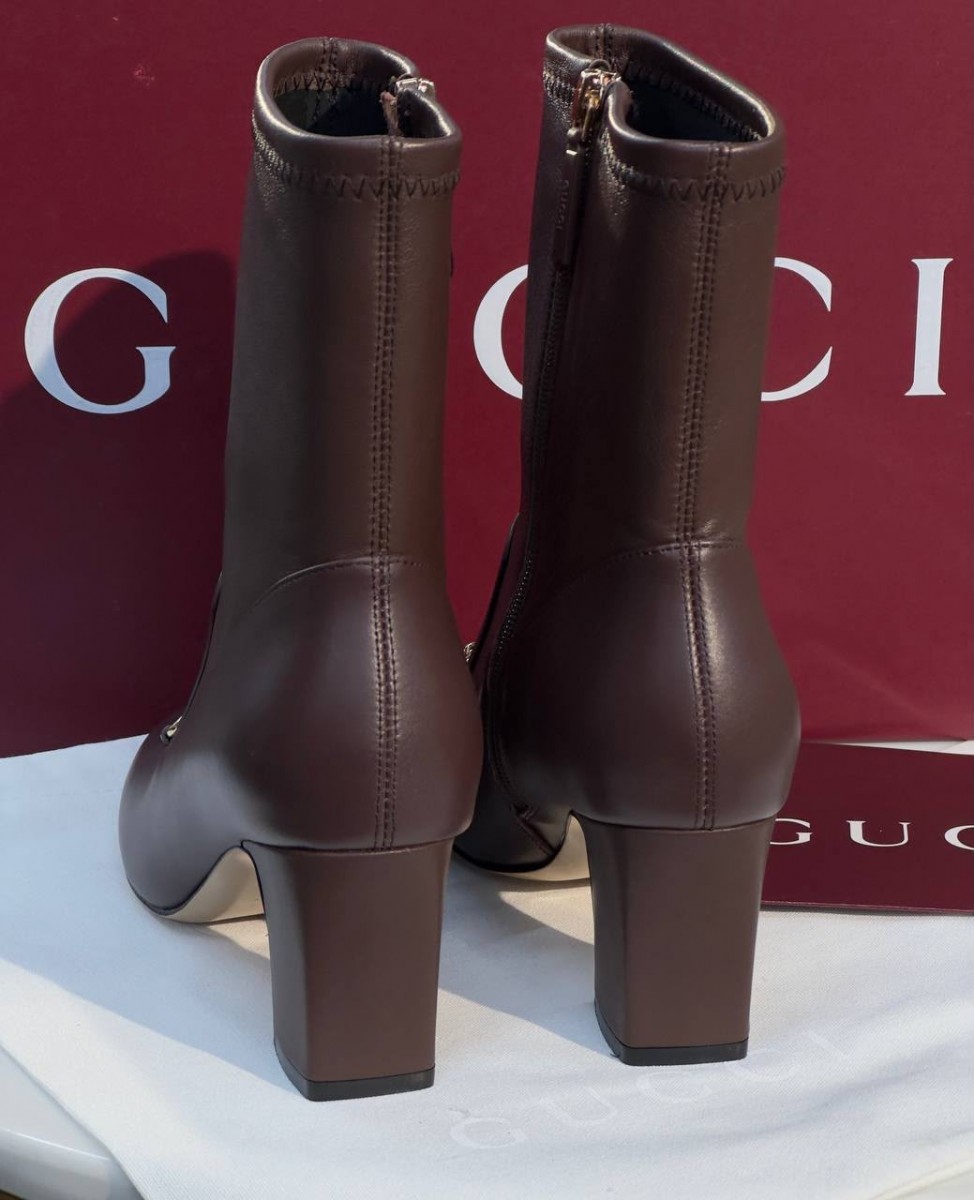 ЖЕНСКИЕ КОЖАНЫЕ БОТИЛЬОНЫ GUCCI ШОКОЛАДНЫЕ ЖЕНСКИЕ КОЖАНЫЕ БОТИЛЬОНЫ GUCCI ШОКОЛАДНЫЕ