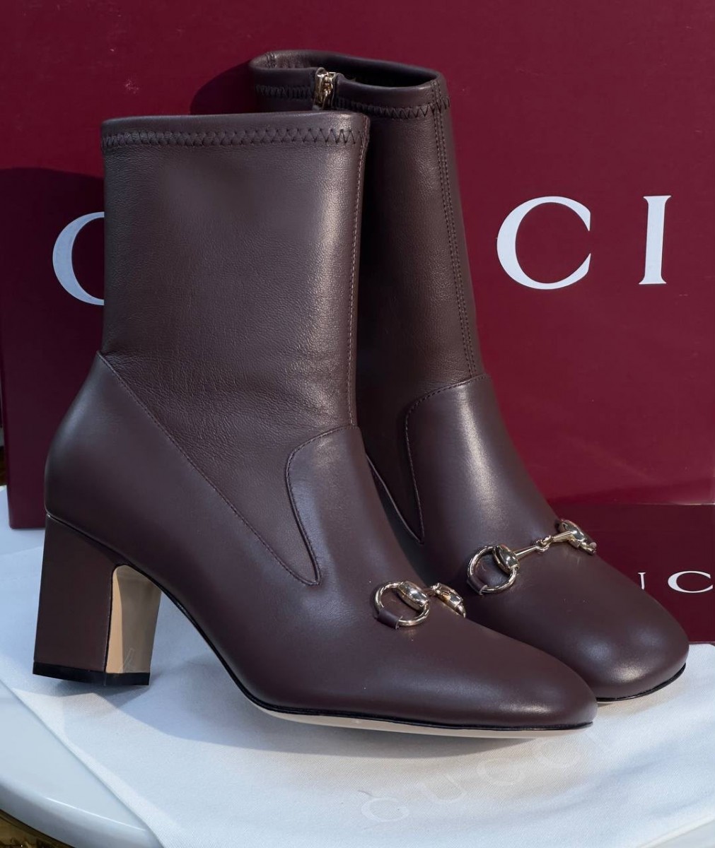 ЖЕНСКИЕ КОЖАНЫЕ БОТИЛЬОНЫ GUCCI ШОКОЛАДНЫЕ ЖЕНСКИЕ КОЖАНЫЕ БОТИЛЬОНЫ GUCCI ШОКОЛАДНЫЕ