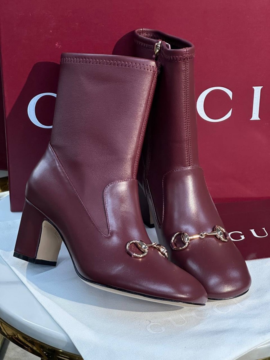 ЖЕНСКИЕ КОЖАНЫЕ БОТИЛЬОНЫ GUCCI БОРДОВЫЕ ЖЕНСКИЕ КОЖАНЫЕ БОТИЛЬОНЫ GUCCI БОРДОВЫЕ
