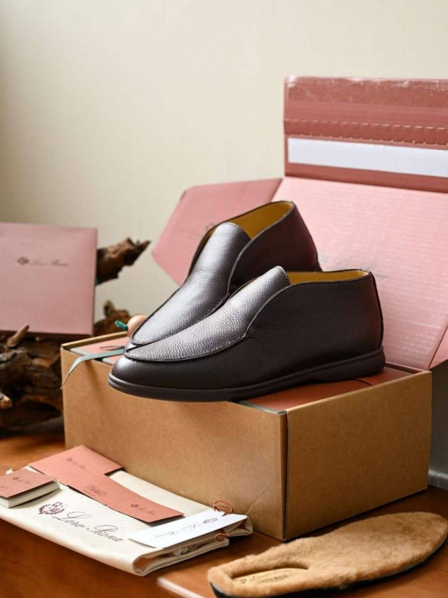 МУЖСКИЕ КОЖАНЫЕ БОТИНКИ LORO PIANA ШОКОЛАДНЫЕ МУЖСКИЕ КОЖАНЫЕ БОТИНКИ LORO PIANA ШОКОЛАДНЫЕ