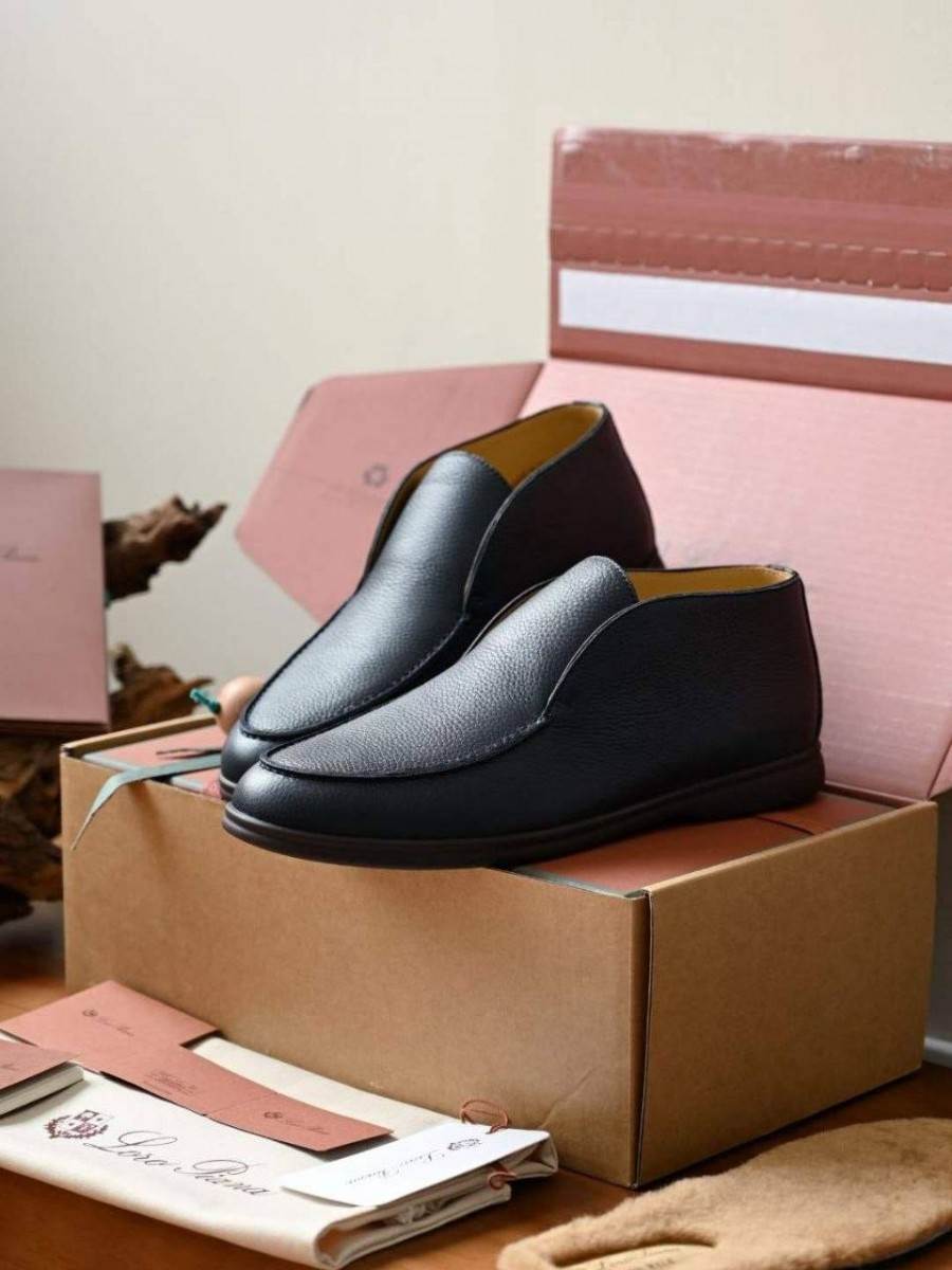 МУЖСКИЕ КОЖАНЫЕ БОТИНКИ LORO PIANA СИНИЕ МУЖСКИЕ КОЖАНЫЕ БОТИНКИ LORO PIANA СИНИЕ