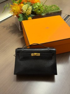 Hermes Pochette Lizard Gold