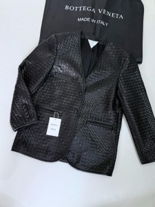 Кожаный пиджак Bottega Veneta