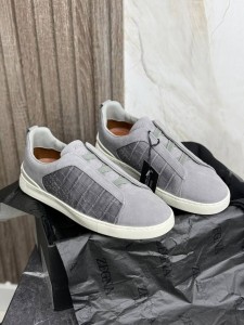 Кеды с теснением под крокодила  Zegna