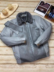Куртка из кожи крокодила с мехом норки Zilli