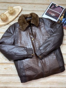 Куртка из кожи крокодила с мехом норки Zilli