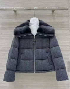 Кашемировый пуховик с мехом норки Brunello Cucinelli