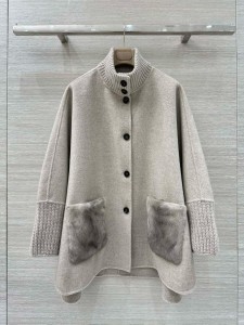 Пальто с мехом норки Loro Piana