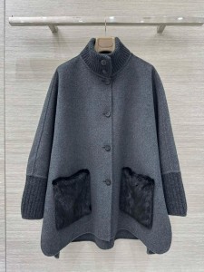 Пальто с мехом норки Loro Piana