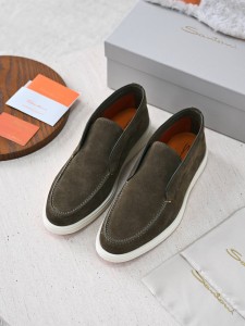 Мужские лоферы Santoni коричневые