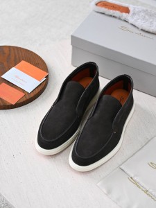 Мужские лоферы Santoni черные