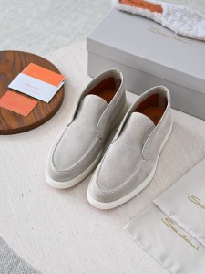 Мужские лоферы Santoni серые