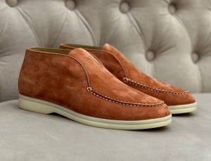 Женские замшевые коричневые женские ботинки Loro Piana