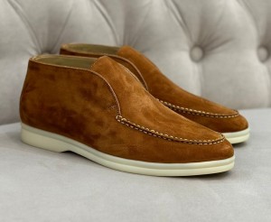 Женские замшевые коричневые женские ботинки Loro Piana