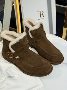 Женсике замшевые ботинки The Row шоколадные