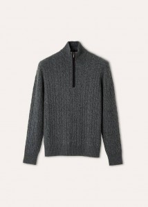 Мужской джемпер на молнии Loro Piana серый