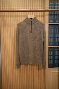 Мужской джемпер на молнии Loro Piana бежевый