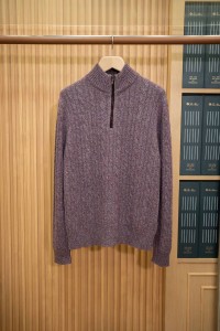 Мужской джемпер на молнии Loro Piana коричневый