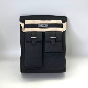 Мужская сумка  слинг Hermes черная