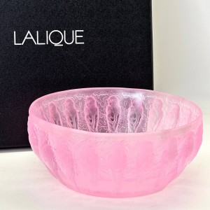 Хрустальная ваза для фруктов Lalique розовая