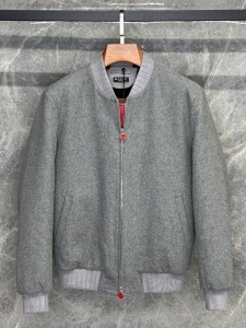 Мужской кашемировый бомбер Kiton серый