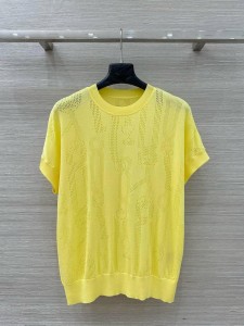 Женская трикотажная футболка Hermes желтая