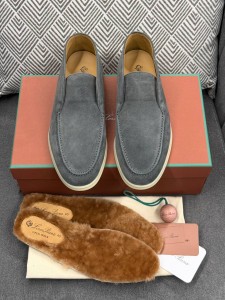 Мужские лоферы Loro Piana серые