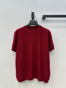 Женская трикотажная футболка Hermes бордовая Женская трикотажная футболка Hermes бордовая