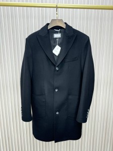 Мужское пальто из кашемира  Brunello Cucinelli черное