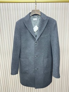 Мужское пальто из кашемира  Brunello Cucinelli серое