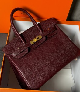 Женская сумка Hermes Birkin 30 cm бордовая