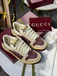 Женские кеды Gucci бордовые