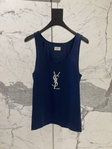 Женская майка Saint Laurent синяя