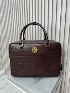Портфель из кожи крокоидла Stefano Ricci  коричневая