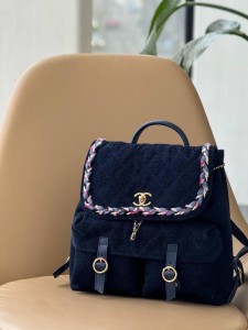 Женский рюкзак Chanel синий