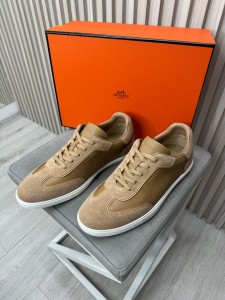 Мужские кеды Hermes коричневые