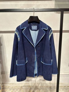 Женский замшевый жакет Ermanno Scervino синий