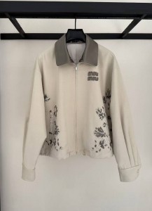 Женский бомбер Miu Miu бежевая