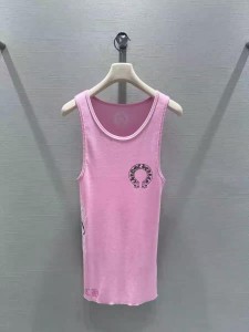 Женская майка Chrome Hearts розовая